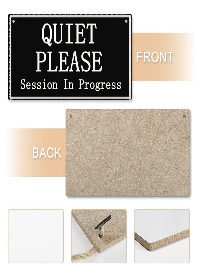 Henntile Quiet Please Session in Progress Functional Small Office/Home Treatment Room Hanging Door Sign 12 inch by 6 inch - Image 4
